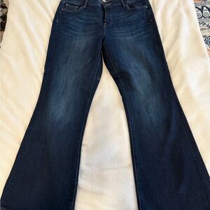 Warp + Weft Dark Indigo Flare Jeans